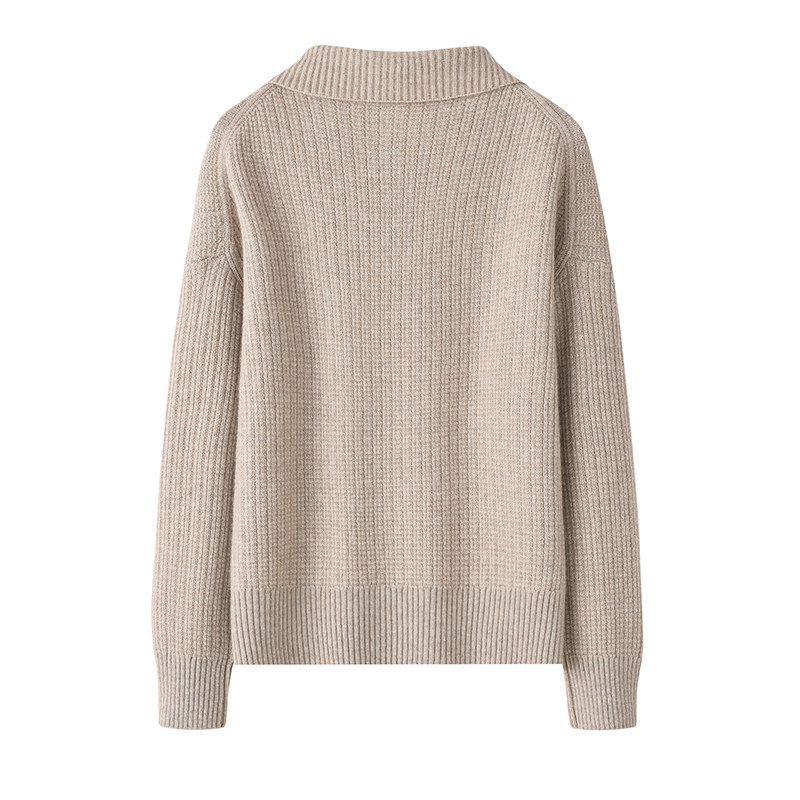 阿绒源官方旗舰店羊绒衫女100纯山羊绒小翻领翻花双股宽松毛衣潮,淘宝优惠券,粉丝福利购,淘宝优惠卷