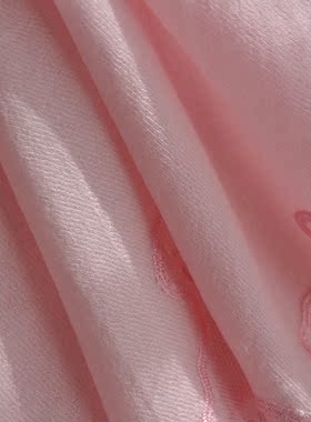 蕾丝粉色羊毛手工钉珠围巾披肩