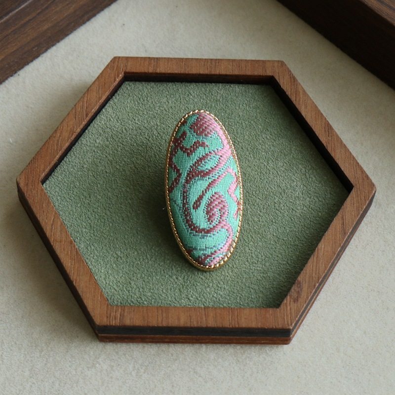 儿童新中式手工宋锦发夹女童新款民国风小边夹成人碎发椭圆夹,淘宝优惠券,粉丝福利购,淘宝优惠卷