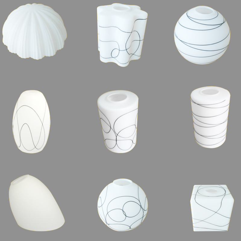 玻璃灯罩配件壁灯e27螺口台灯吊灯灯罩配件白色拉丝磨砂灯罩外壳