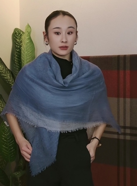 200支水溶羊绒云雾纱山羊绒蓬松柔软渐变大方巾