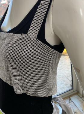 2024夏季新款时尚百搭性感吊带背心女外穿镶钻无袖上衣打底衫