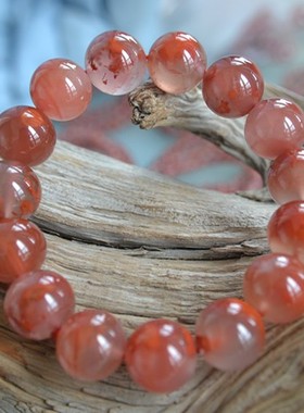 南红玛瑙手串冰飘花单圈女佛珠