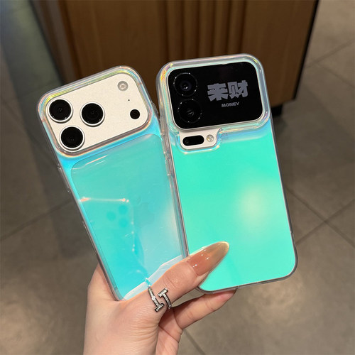 镭射渐变极光壳高级感新款适用苹果17Pro手机壳iPhone16max小米15华为mate80pura70k60note14荣耀500x300s20 - 图0