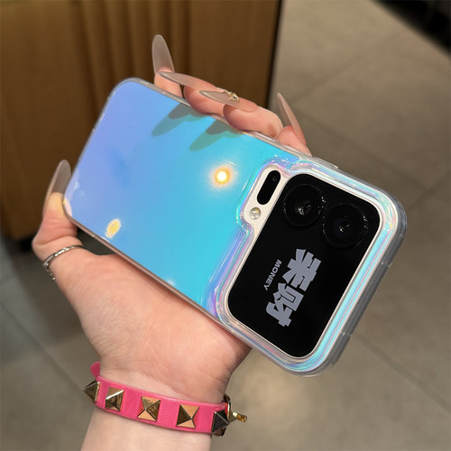 镭射渐变极光壳高级感新款适用苹果17Pro手机壳iPhone16max小米15华为mate80pura70k60note14荣耀500x300s20 - 图3