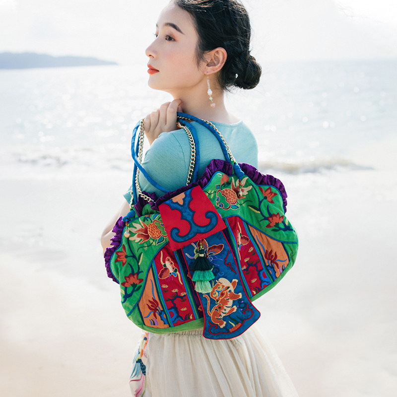 素萝原创敛光囊休闲旅行2022贝壳包 素萝女士包袋