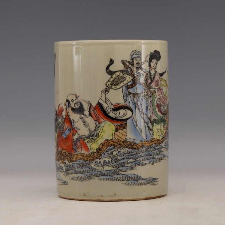 仿清同治瓷器收藏古玩景德镇陶瓷粉彩人物金陵十二钗笔筒家居摆件,淘宝优惠券,粉丝福利购,淘宝优惠卷