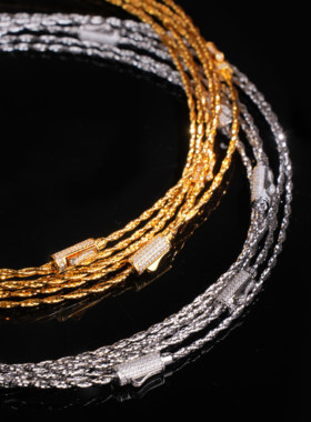 VISING金色银色锁骨链颈圈麻花链项链S925时尚轻奢气质