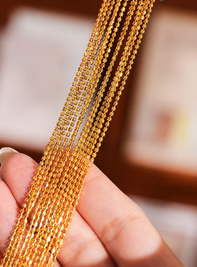 VISING可调节爆闪小米钻石百搭链项链锁骨链时尚S925银