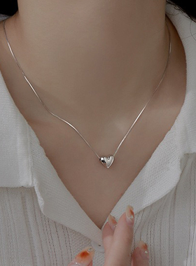 南瓜先生简约爱心吊坠项链