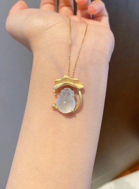 【南瓜先生】新中式荷叶金蟾项链