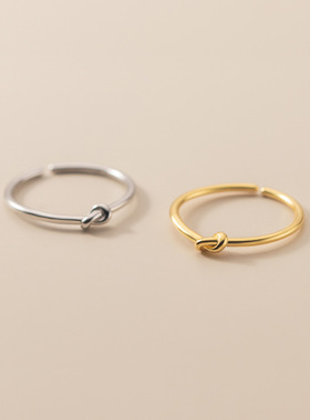 南瓜先生简约线条打结戒指