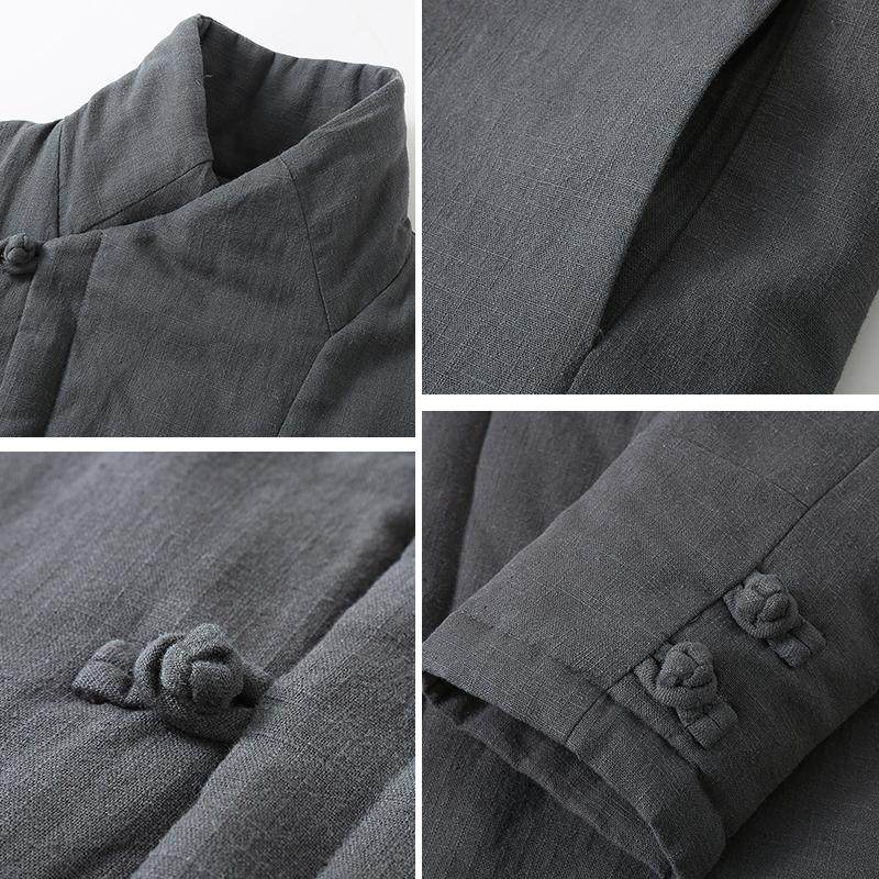 秋冬唐装男士休闲棉衣中式复古盘扣绗棉半高领保暖中长款棉服外套,淘宝优惠券,粉丝福利购,淘宝优惠卷