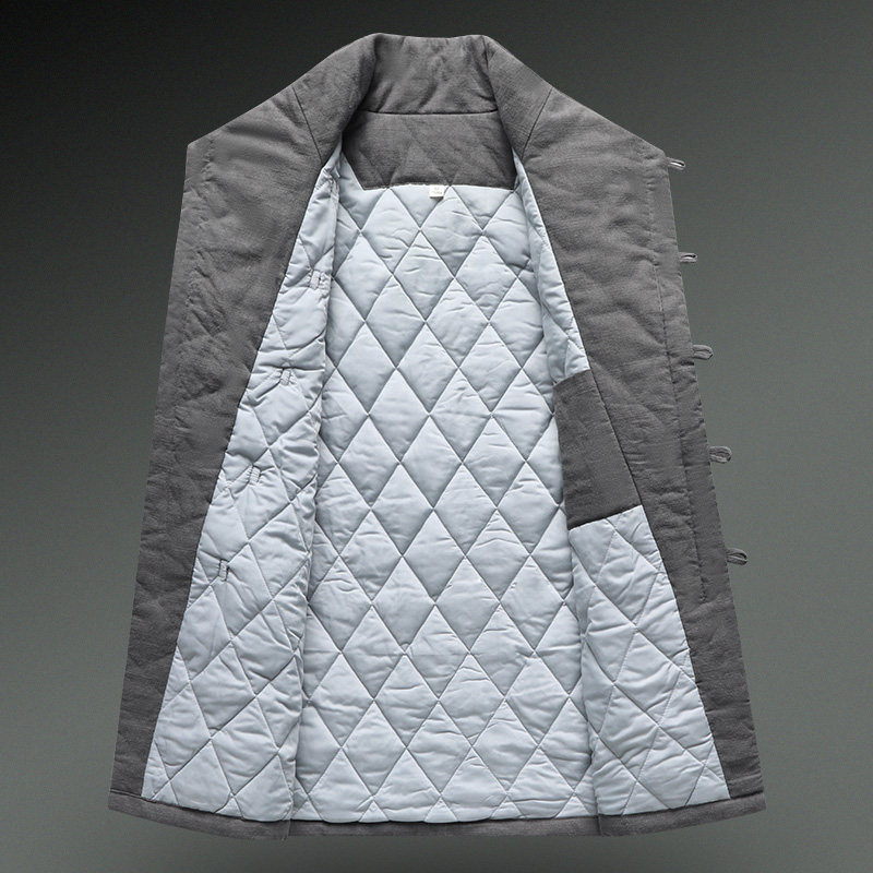 秋冬唐装男士休闲棉衣中式复古盘扣绗棉半高领保暖中长款棉服外套,淘宝优惠券,粉丝福利购,淘宝优惠卷