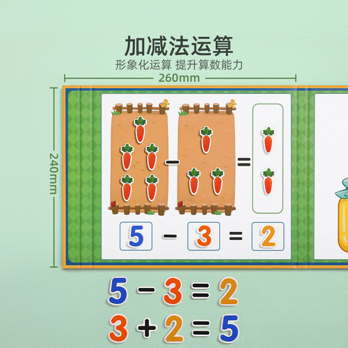 幼儿园数学加减法教具数字分解儿童10以内学算数启蒙益智玩具神器 - 图0