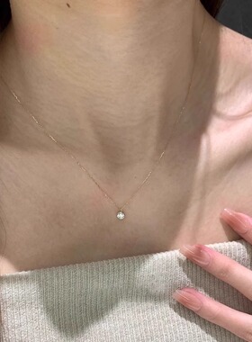 mini闪钻泡泡圆环吊坠项链女款