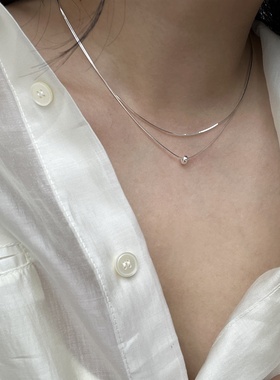 双层蛇骨链项链女2025新款简约