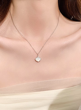 S925纯银贝子贝壳项链女2026新款小众设计高级感锁骨颈链气质配饰