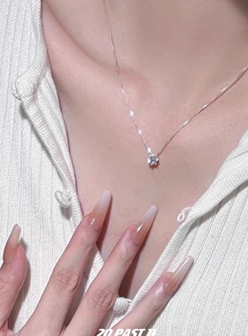 s925纯银闪钻锆石项链