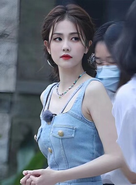 白鹿同款多巴胺彩色串珠项链女