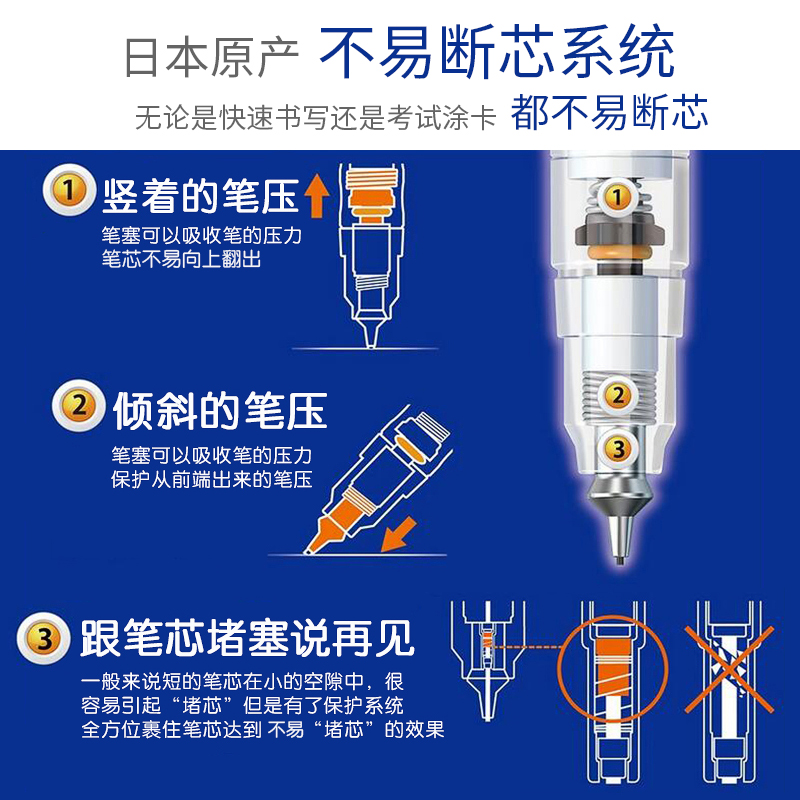 日本ZEBRA斑马自动铅笔不易断芯delguard写不易断的自动笔 不易断铅0.5小学生考试用绘图画活动铅笔MA88 - 图2