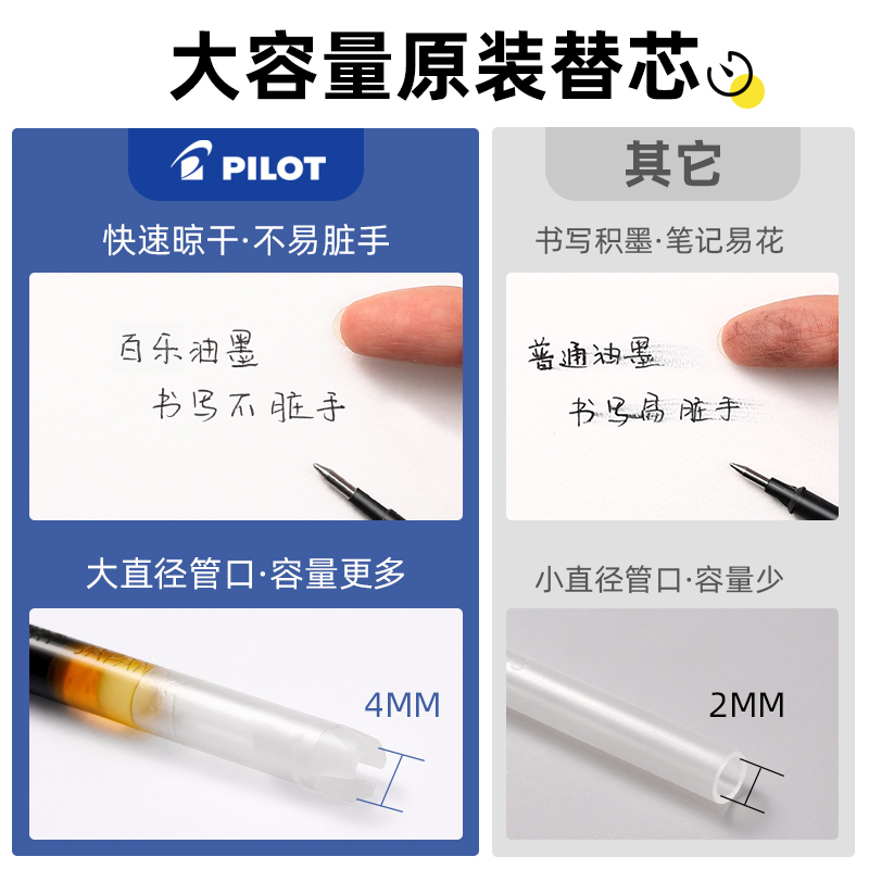 日本PILOT百乐笔芯替换juice果汁笔替换芯juice中性笔V5墨囊可擦笔芯0.5黑色按动式B2P宝特瓶G2笔芯-图3