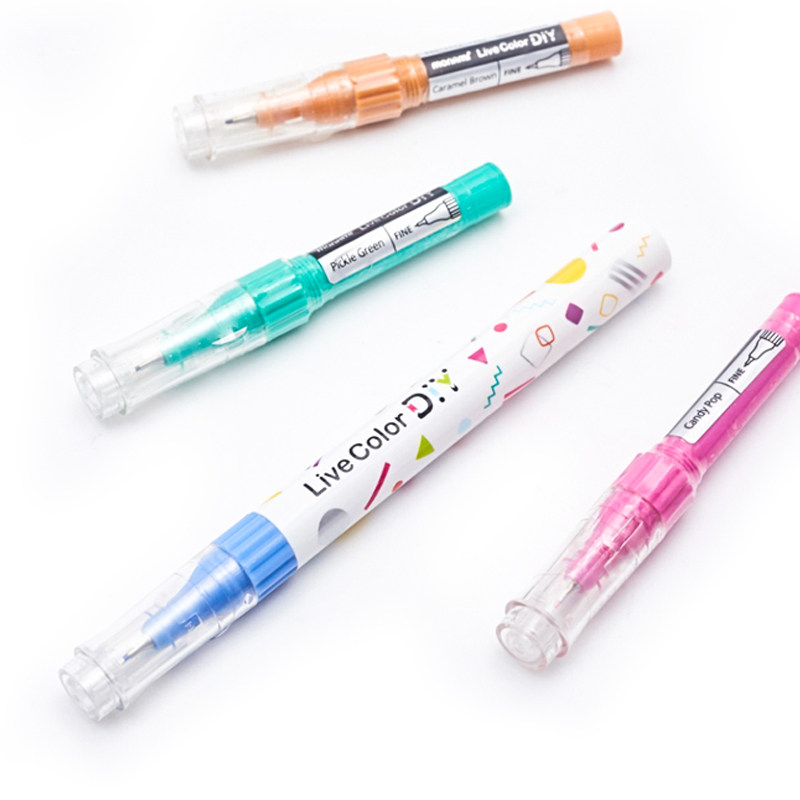 韩国monami慕那美细头荧光色笔芯笔壳DIY组合学生用标记双头替芯慕娜黑美 - 图3