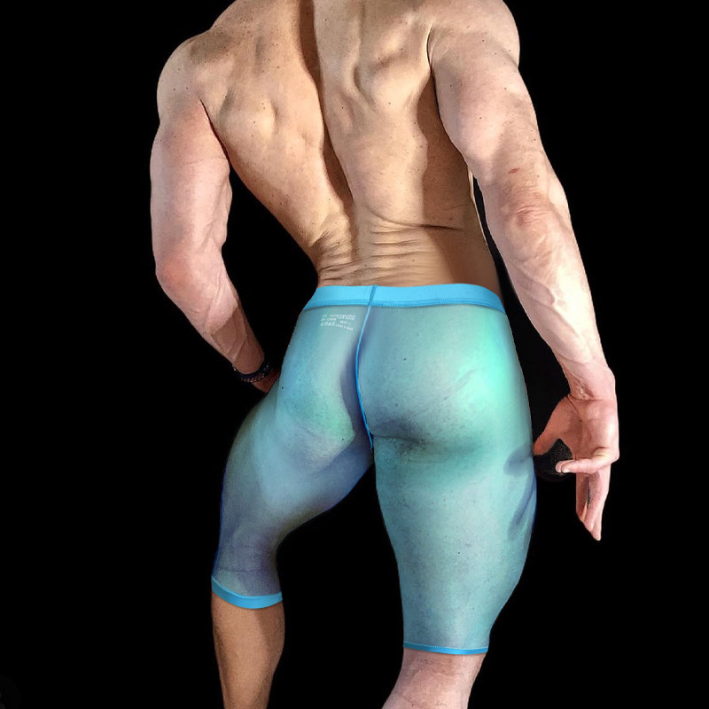 【健身打底·卧室玩乐】超透超薄高弹男款内搭裤运动跑步平角裤,淘宝优惠券,粉丝福利购,淘宝优惠卷