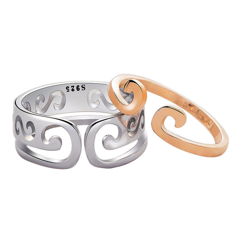 金箍棒至尊宝纯银一对开口情侣戒指 ttmix戒指/指环