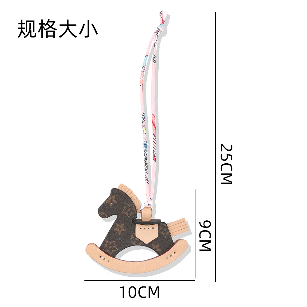 wa&lv8适用于爱马仕女士包包小马挂件饰品真皮小木马挂饰配件-图2