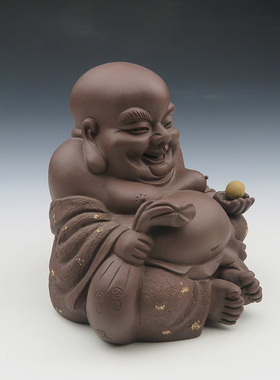 宜兴紫砂佛像大肚佛如来佛弥勒佛