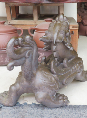 宜兴紫砂貔貅大号古铜泥古董