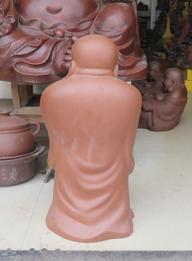 宜兴紫砂摆件佛像供养一团和气