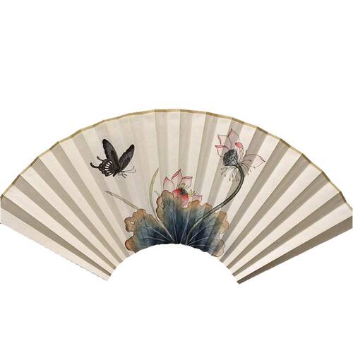 个性定制文玩宣纸折扇手绘扇面9/9.5寸18方手绘工笔花鸟免费题字 - 图3