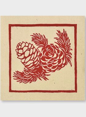 圣诞氛围原创木刻版画家居装饰