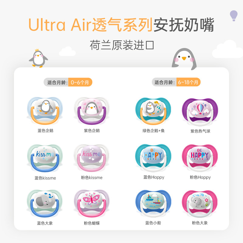 飞利浦新安怡宝宝进口新生扁头奶嘴 米婷母婴奶嘴/安抚奶嘴