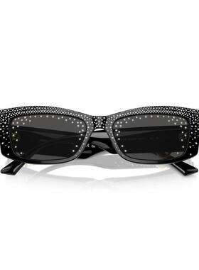 代购Jimmy Choo女士太阳镜防紫外线遮光抗强光清晰视野方形黑色