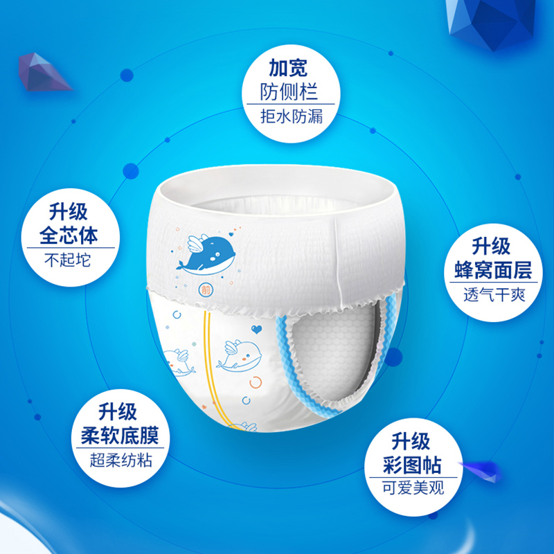 家得宝婴儿拉拉裤L/XL/XXL/XXXL超薄透气宝宝尿不湿纸尿裤训练裤