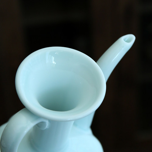 宋代点茶执壶茶艺汤瓶青瓷温酒壶复古中式宋代陶瓷手执壶茶壶茶具_虎窝淘