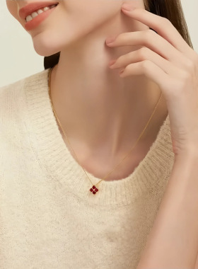 四叶草锆石锁骨链送女友