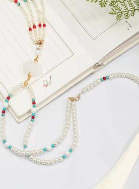 明制项链古风饰品后坠长流苏