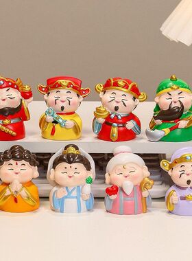 创意可爱摆件财神办公室礼物桌面装饰树脂工艺品高级感公仔新款