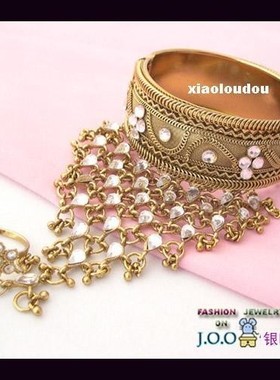 【JOO银吧】尼泊尔奢华红色手镯  风情万种蓝色流苏手镯