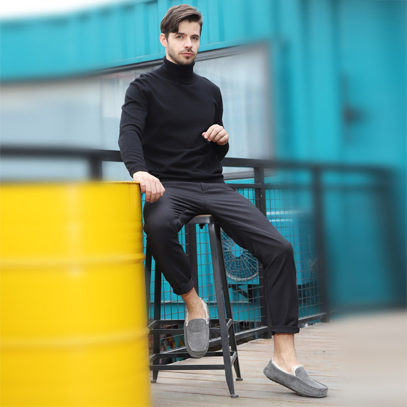 皮毛一体豆豆鞋男大码冬季加绒一脚蹬开车鞋棉鞋懒人鞋СUGGΟAT,淘宝优惠券,粉丝福利购,淘宝优惠卷