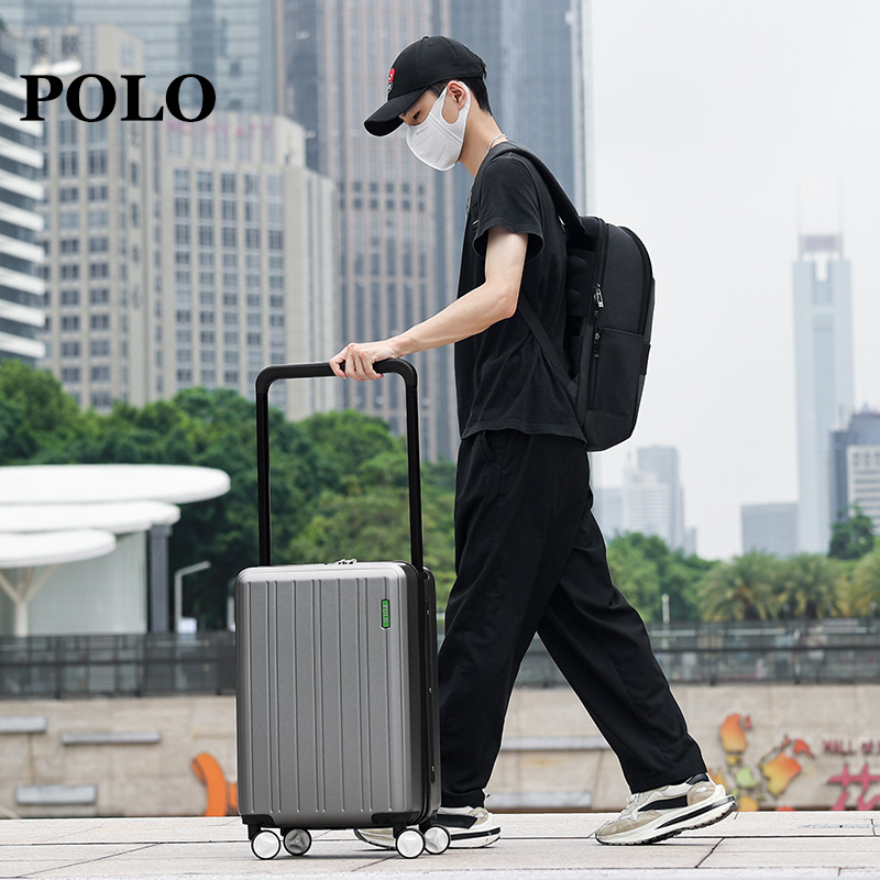 POLO宽体拉杆时尚 拉杆箱拉链行李箱男女登机旅行箱Polo080751 - 图1