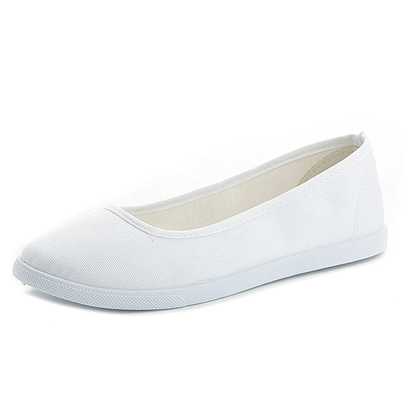 一字牌护士鞋女白色平底软底美容鞋坡跟夏季防臭透气舒适小白鞋 - 图3