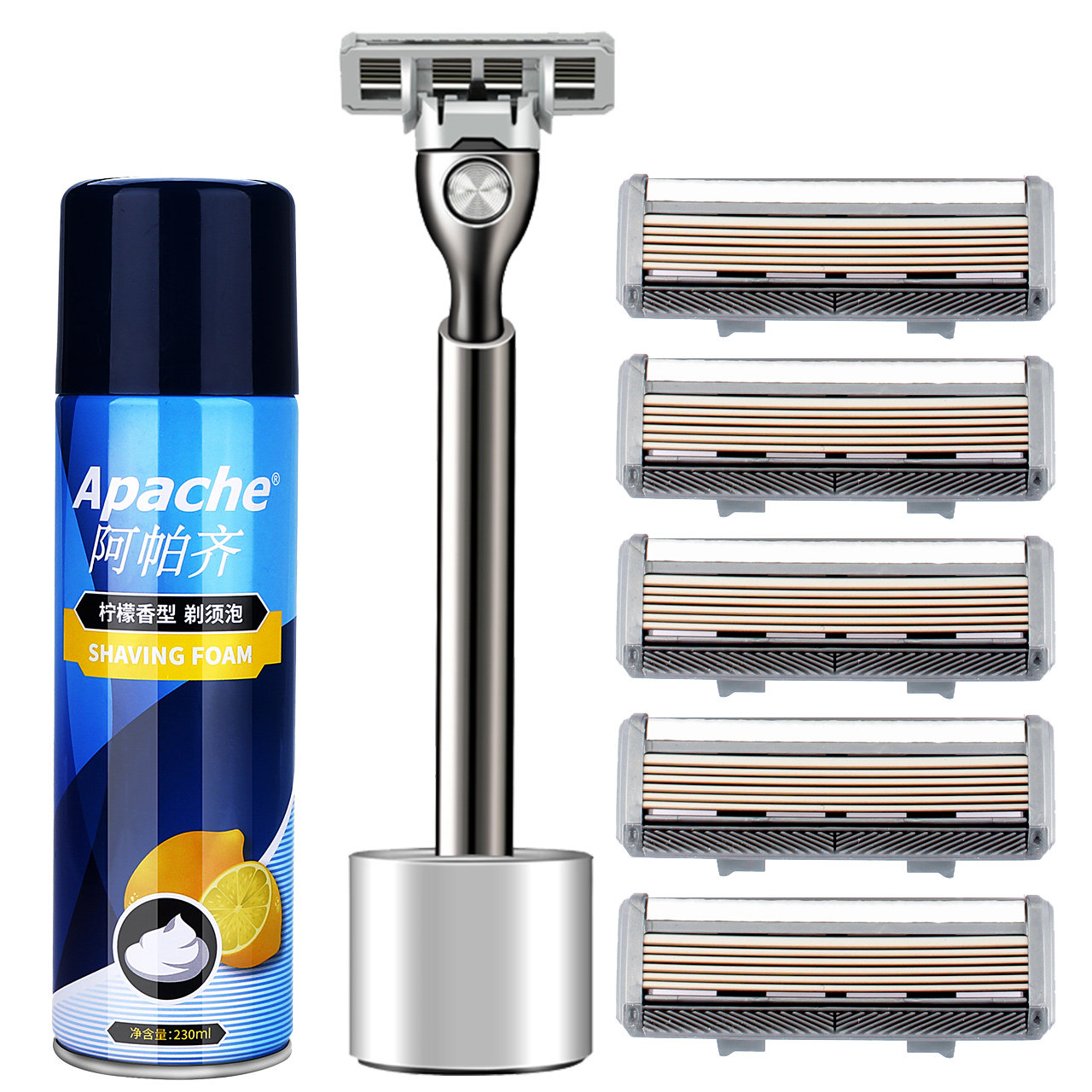 德国进口 阿帕奇6层手动剃须刀头手动刮胡刀片手动剃须刀刮胡刀架,淘宝优惠券,粉丝福利购,淘宝优惠卷