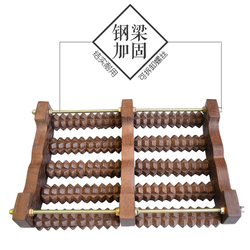 鸡翅木脚底按摩器脚部实木滚轮家用搓脚板按脚神器足疗足底按摩器 - 图2