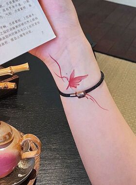 爆款缤纷蝴蝶彩色纹身贴ins甜酷少女肩部防水持久清新仿真遮疤酷