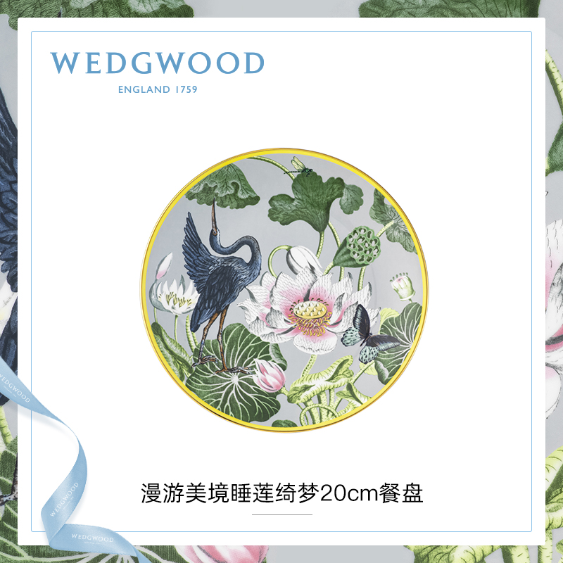 英国WEDGWOOD玮致活漫游美境骨瓷盘子餐具欧式西餐盘菜盘20cm - 图3